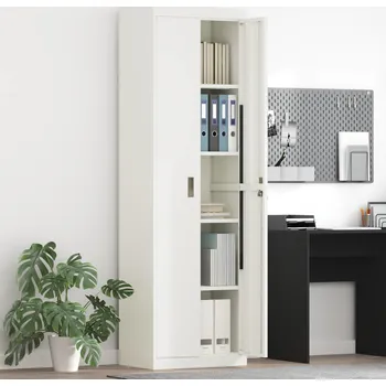 Zásuvkový kontejner vidaXL Úložná skříňka 2 pcs Bílý 60 x 40 x 200 cm Ocel [3406207]