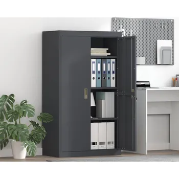 Zásuvkový kontejner vidaXL Úložná skříňka 2 pcs Antracit 80 x 40 x 140 cm Ocel [3406180]