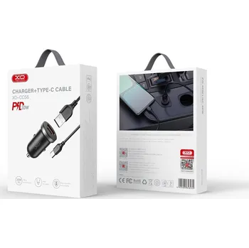 XO CC56 autonabíječka s USB-A a USB-C výstupem 30W včetně kabelu USB-A / USB-C