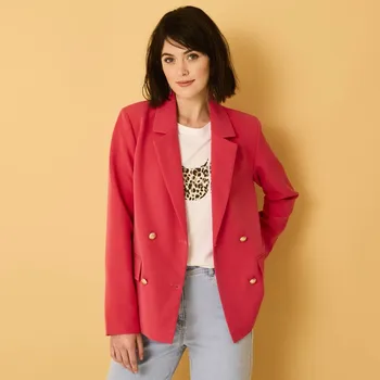 Dámské sako Blejzr s dvouřadým zapínáním na knoflíky malinová 40