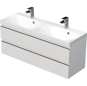 Ložnice Swiss aqua technologies Koupelnová skříňka s umyvadlem SAT Cube Way 120x47,5x40 cm bílá mat CUBE3D1202ZB