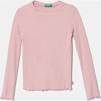 Dětská móda Dětské tričko s dlouhým rukávem United Colors of Benetton 3F1AC10N1.G.Seasonal růžová 30X, vel. 160