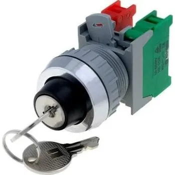 vypínač AUSPICIOUS Otočný spínač se zámkem 2polohy s aretací 30mm rozpínací + spínací