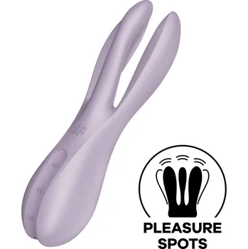 Vibrátor Přikládací vibrátor Satisfyer Threesome 2 fialový, silikonový vibrátor na klitoris