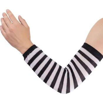 Karnevalový doplněk Návleky na ruce rukavice černobílé