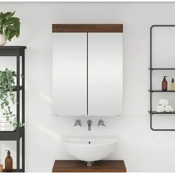 Koupelnový nábytek vidaXL Koupelnová zrcadlová skříň TULUM Hnědý dub 60 x 16,5 x 78 cm [880368]