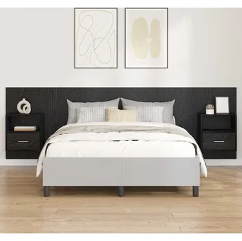 vidaXL Hlavová část s kabinetem 3 pcs Černý dub kompozitní dřevo [3416128]