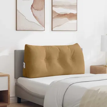 Polštář vidaXL Polštář na záda Hnědá 100 x 24 x 50 cm samet [42014466]