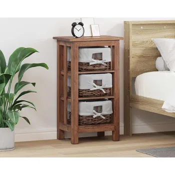 Noční stolek vidaXL Boční stůl Hnědá Masivní mahagonové dřevo [42012407]