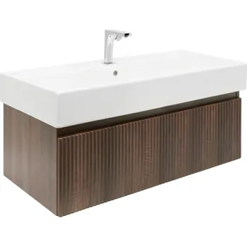 Šatní skříň Swiss aqua technologies Koupelnová skříňka s baterií a umyvadlem SAT Evolution 1 98x30x44,8 cm ořech mat SATEVO100NAU2BA