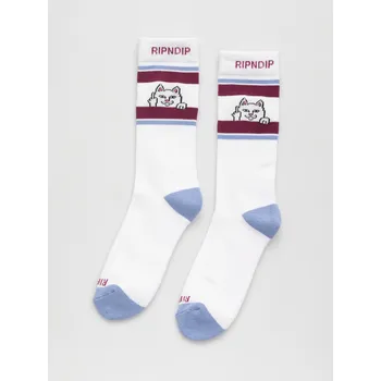Pánské ponožky RipNDip Peeking Nermal (plum/blue), bílá