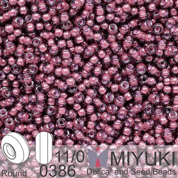 Korálek Korálky Miyuki Round 11/0. Barva 0386 Fancy Lined Aubergine. Balení 5g