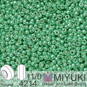 Korálek Korálky Miyuki Round 11/0. Barva 4214 Duracoat Galvanized Dark Mint Green . Balení 5g