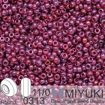 Korálek Korálky Miyuki Round 11/0. Barva 0313 Gold Luster Cranberry. Balení 5g