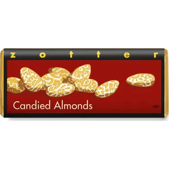 Čokoláda Zotter Bio plněná mléčná čokoláda Karamelizované mandle, 70 g
