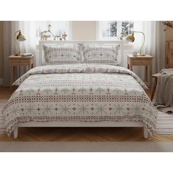 Povlečení Zimní Bavlněné povlečení PREMIUM RINA červené