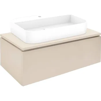 Ložnice Swiss aqua technologies Koupelnová skříňka s umyvadlem a krycí deskou SAT Feel 100x30x46 cm béžová mat SATFEEL100BEDU
