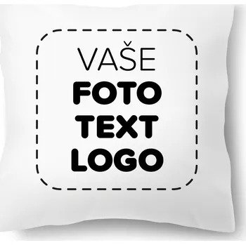 Dekorativní polštářek Od Máry Polštářek s vlastním potiskem 45 × 45 cm bílý