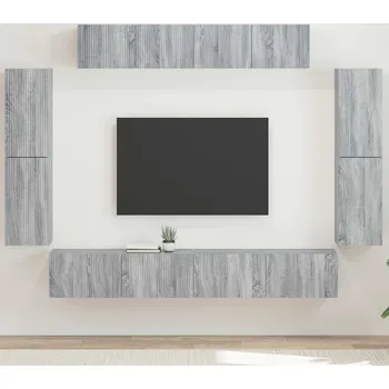 Obývací stěna vidaXL Televizní skříň 8 pcs Šedá Sonoma [3409147]