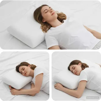 Dekorativní polštářek vidaXL Spací polštář Jednobarevný Bílá 74 x 39 x 13 cm [42020229]