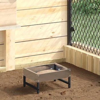 krmítko pro hospodářská zvířata vidaXL Zásobník pro ptáky Stříbrná 80 x 28 x 13.5 cm Pozinkovaná ocel [874626]