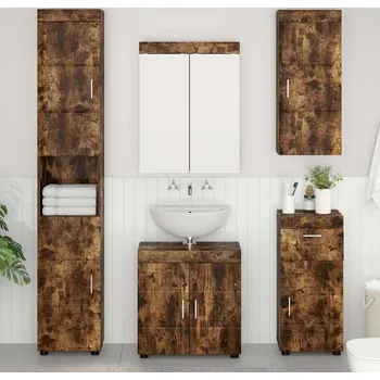 Koupelnový nábytek vidaXL Sada koupelnového nábytku TULUM Kouřový dub kompozitní dřevo [3398059]