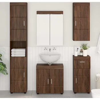 Koupelnový nábytek vidaXL Koupelnová nástěnná skříňka TULUM Hnědý dub 37 x 24,5 x 86 cm [880338]