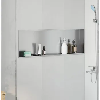 vidaXL Sprchový nik Stříbrná 90 x 30 x 9,5 cm Nerezová ocel [42012677]