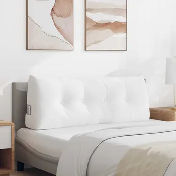 Polštář vidaXL Polštář na záda Bílá 120 x 24 x 50 cm textil [42014481]