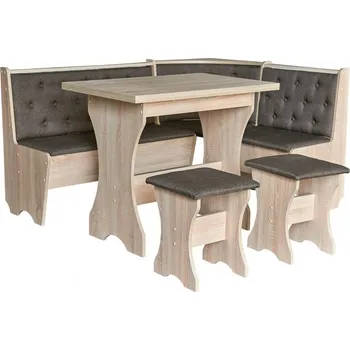 Casarredo Jídelní rohový SET CORNER dub sonoma/látka