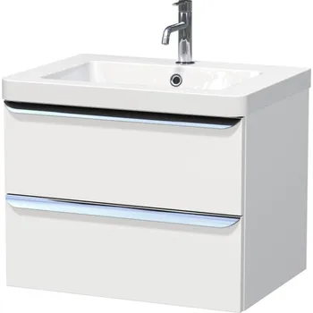 Naturel Koupelnová skříňka s umyvadlem Pavia 65x53x49 cm bílá mat chrom úchytka PAVIA365ZCR