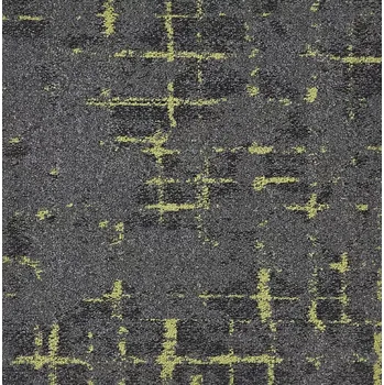 Koberec Belgotex kobercové čtverce Macro 92 šedo-zelený