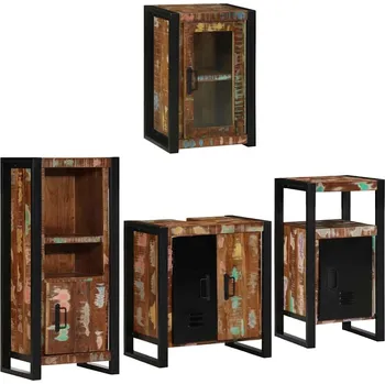 Koupelnový nábytek vidaXL Sada koupelnového nábytku 4 pcs Masivní znovu použité dřevo [3305683]