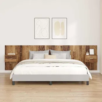 vidaXL Hlavová část s kabinetem 3 pcs Staré dřevo kompozitní dřevo [3415737]