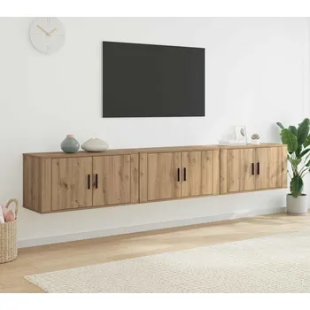 Televizní stolek vidaXL Nástěnný TV skříňový set 3 pcs Artisanový dub 80 x 34,5 x 40 cm [3415582]