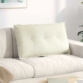 Polštář vidaXL Polštář na záda Krémová 80 x 50 cm Žebrovaná látka [42014727]