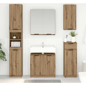 Koupelnový nábytek vidaXL Koupelnová skříň s úložištěm Artisanový dub 64,5 x 33,5 x 59 cm [880744]