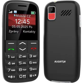 Mobilní telefon ALIGATOR A770 Senior černý + stolní nabíječka