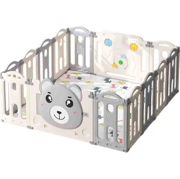 Dětská ohrádka Ohrádka pro děti Emporio Dětská ohrádka, plastový plot, 148 × 148 cm, šedá