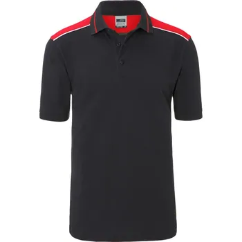 Pánské tričko Pánské pracovní piqué polo - Color JN 858 carbon-red 4XL