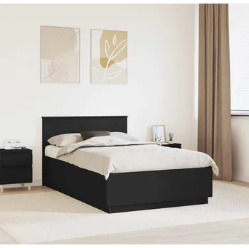 Postel vidaXL Rám postele s čelo Černá 120 x 190 cm kompozitní dřevo [3408090]