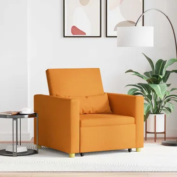 Křeslo vidaXL Rozkládací pohovka - jednolůžková Tmavě žlutá 90 x 165 x 87 cm [42002693]