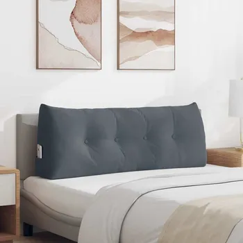 Bytový textil vidaXL Polštář na záda Tmavě šedá 120 x 24 x 50 cm samet [42014488]