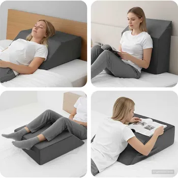 Bytový textil vidaXL Polštář na nohy Jednobarevný Šedá 63 x 52 x 19 cm [42020191]