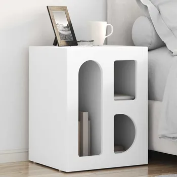 Noční stolek vidaXL Noční stolek Bílá 40 x 35 x 50 cm kompozitní dřevo [891244]