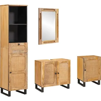 Koupelnový nábytek vidaXL Koupelnové sady se zásuvkou Přírodní Masivní mangové dřevo [3310062]