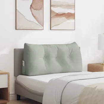 vidaXL Polštář na záda Světle šedá 100 x 24 x 50 cm samet [42014458]