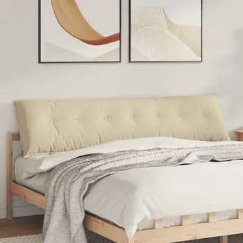 Polštář vidaXL Polštář na záda Krémová 200 x 50 cm Mikrovlákno [42014992]