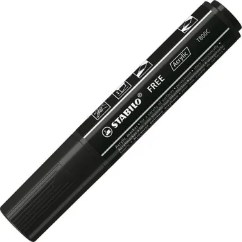 Akrylový popisovač STABILO FREE Acrylic - klínový hrot 4-10 mm - černá