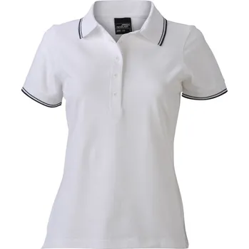 Dámské tričko Daiber Dámská polokošile s elastanem JN985 Barva: Bílá - Modrá námořní, Velikost: S